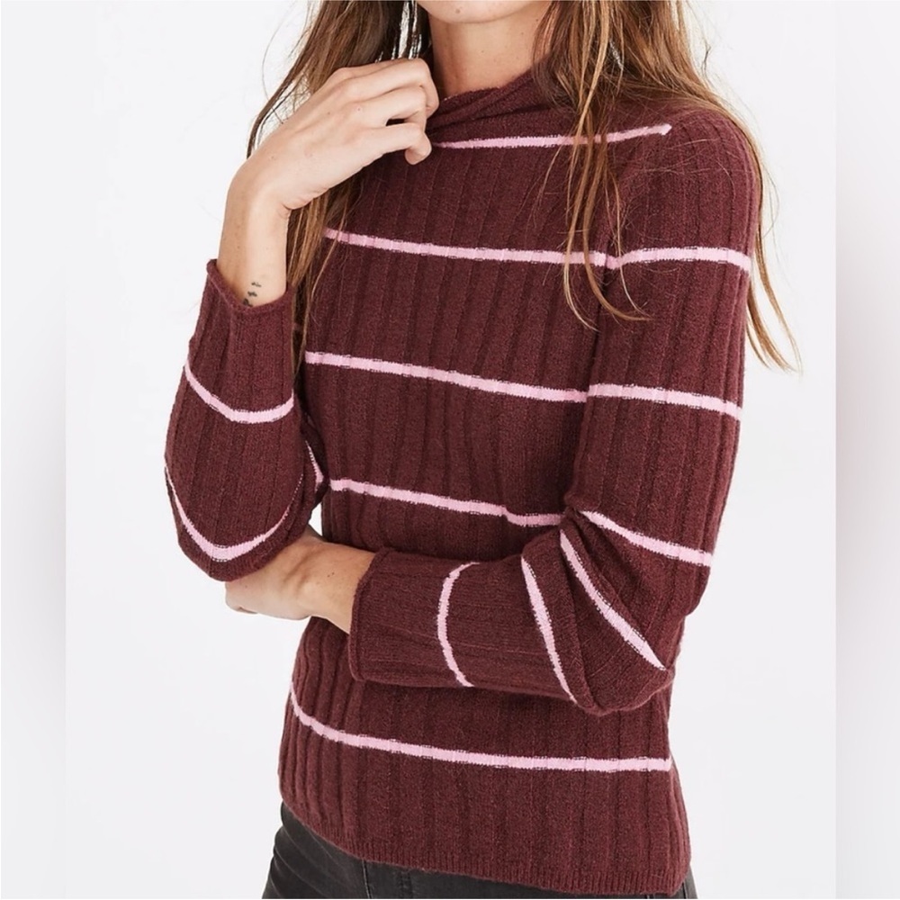 Madewell Sweater Striped Evercrest Turtleneck MEDIUM